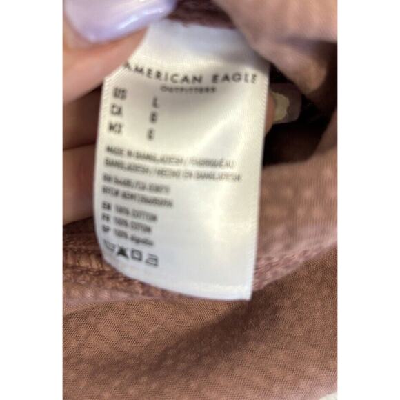 American Eagle Jacket Womens Large Corduroy Button‎ Mauve Pale Pink (d1) - Picture 7 of 7